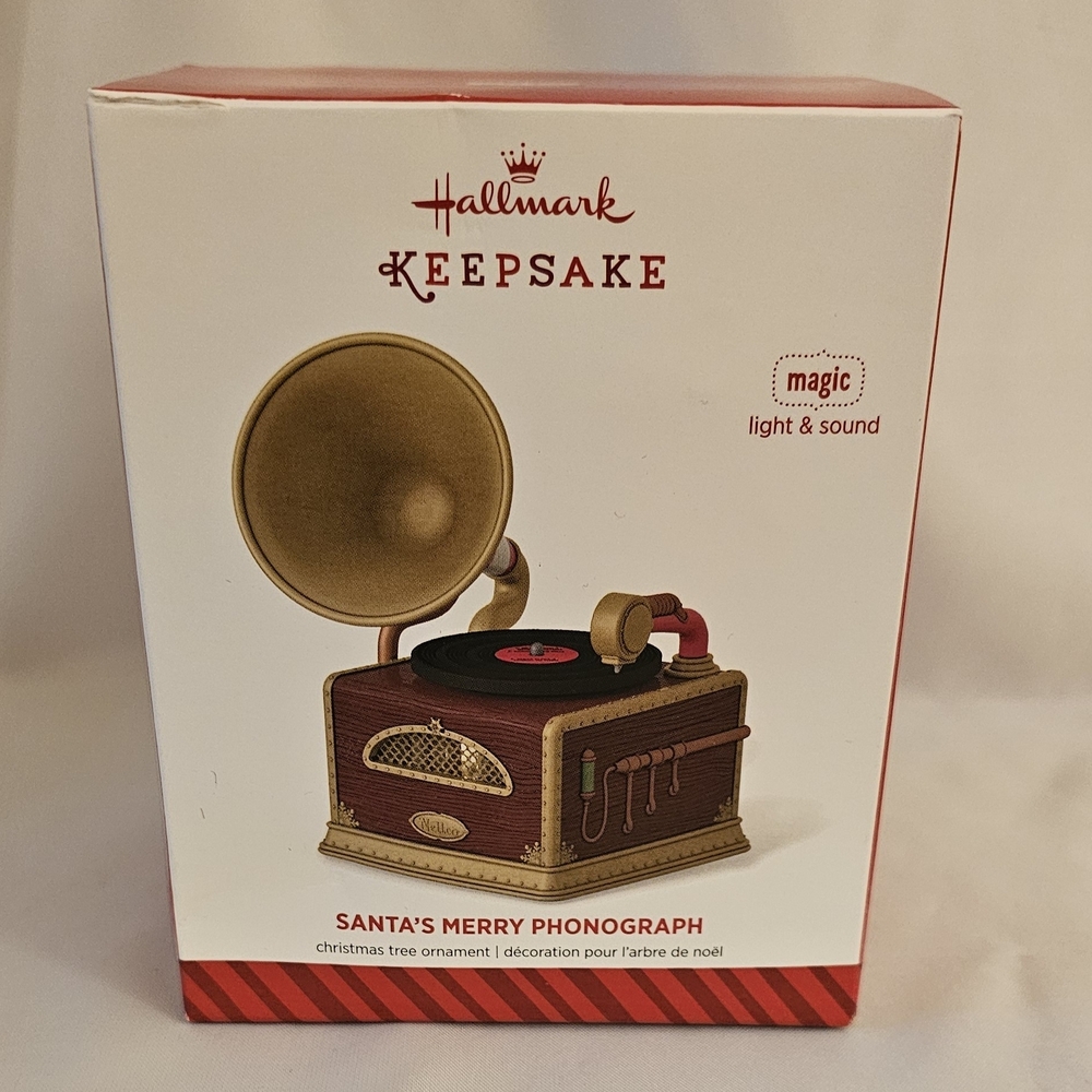 Hallmark Keepsake Santa's Phonograph Ornament - Gold and Brown